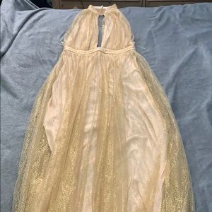 Boutique golden backless gown